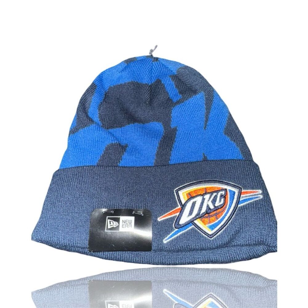 New Era Oklahoma City Thunder Cuffed Knit Beanie Hat Blue Unisex: NWT: NBA Fan